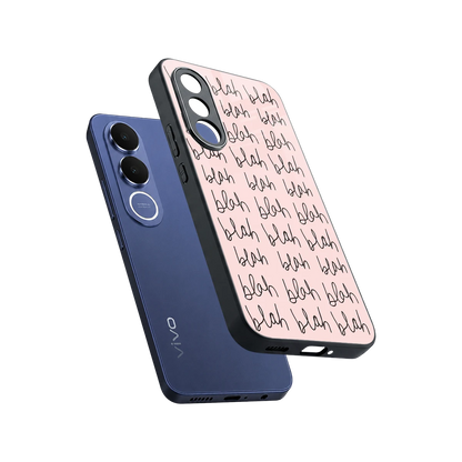 Blah Blah Blah sleek vivo v70 fe cover with tempered glass back and TPU edges