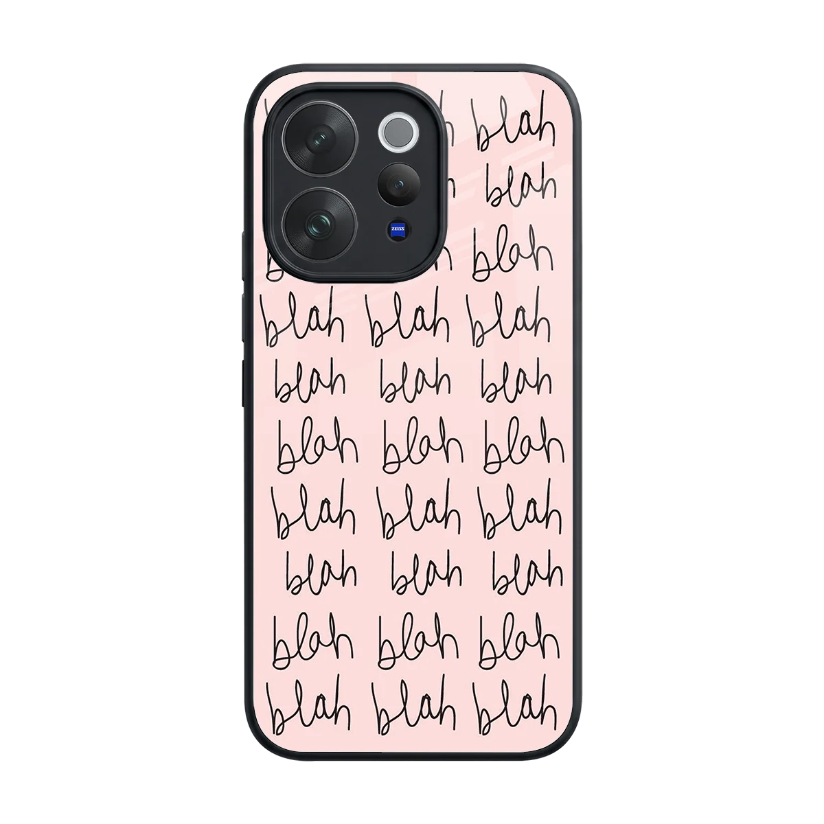 Blah Blah Blah back phone cover | glass case for vivo v70 elite