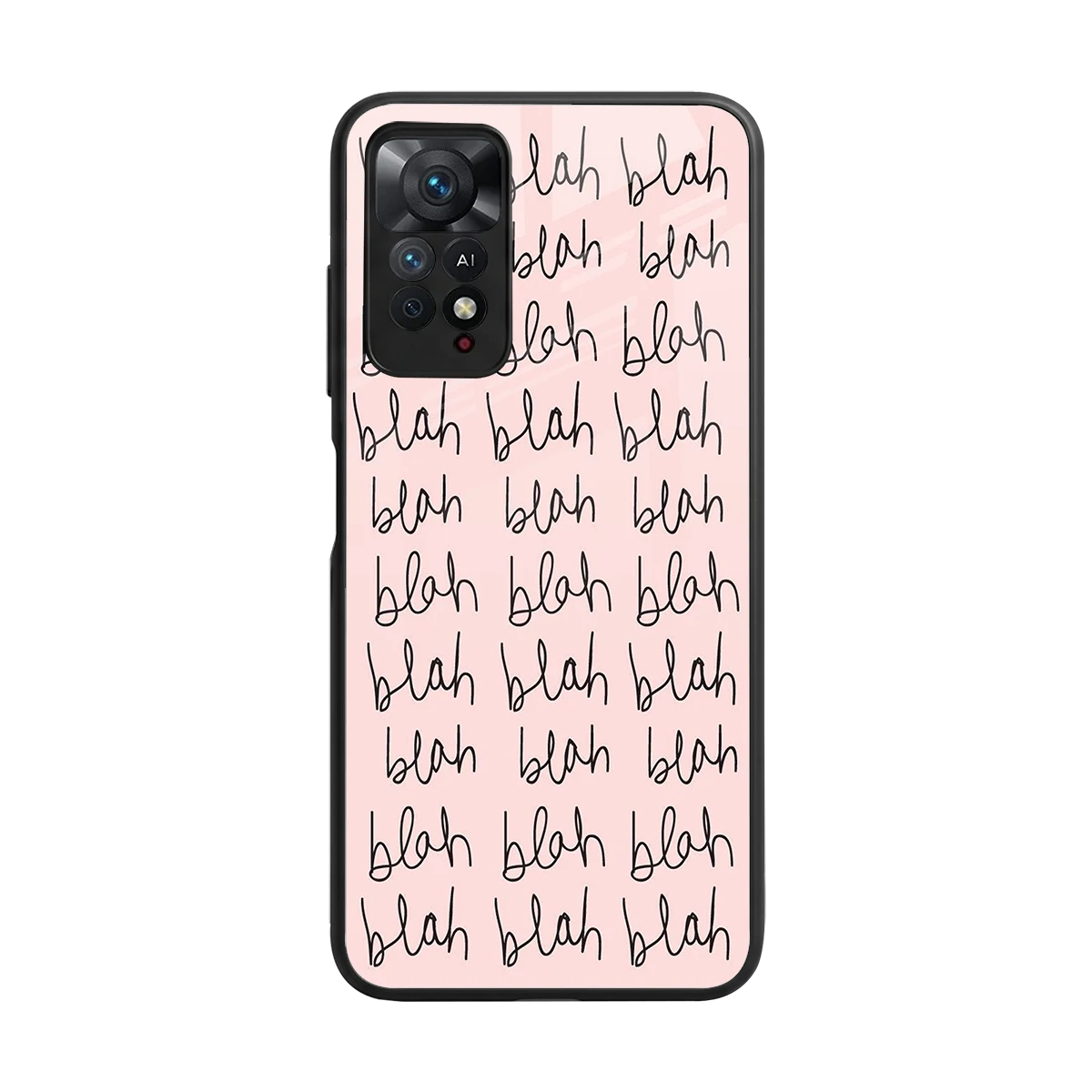 Blah Blah Blah back phone cover | glass case for redmi note 11 pro