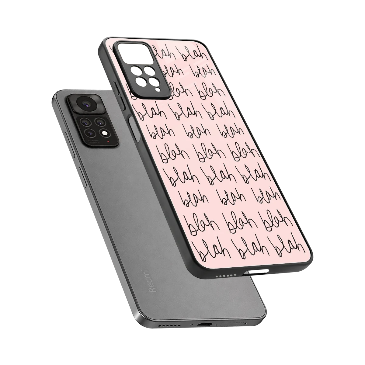 Blah Blah Blah sleek redmi note 11 pro cover with tempered glass back and TPU edges