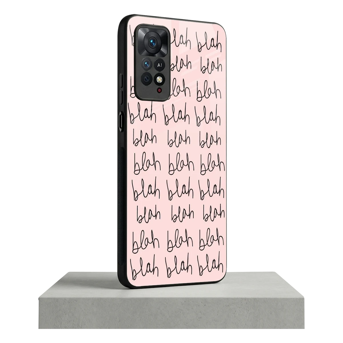 Blah Blah Blah redmi note 11 pro mobile cover | shockproof glass phone case