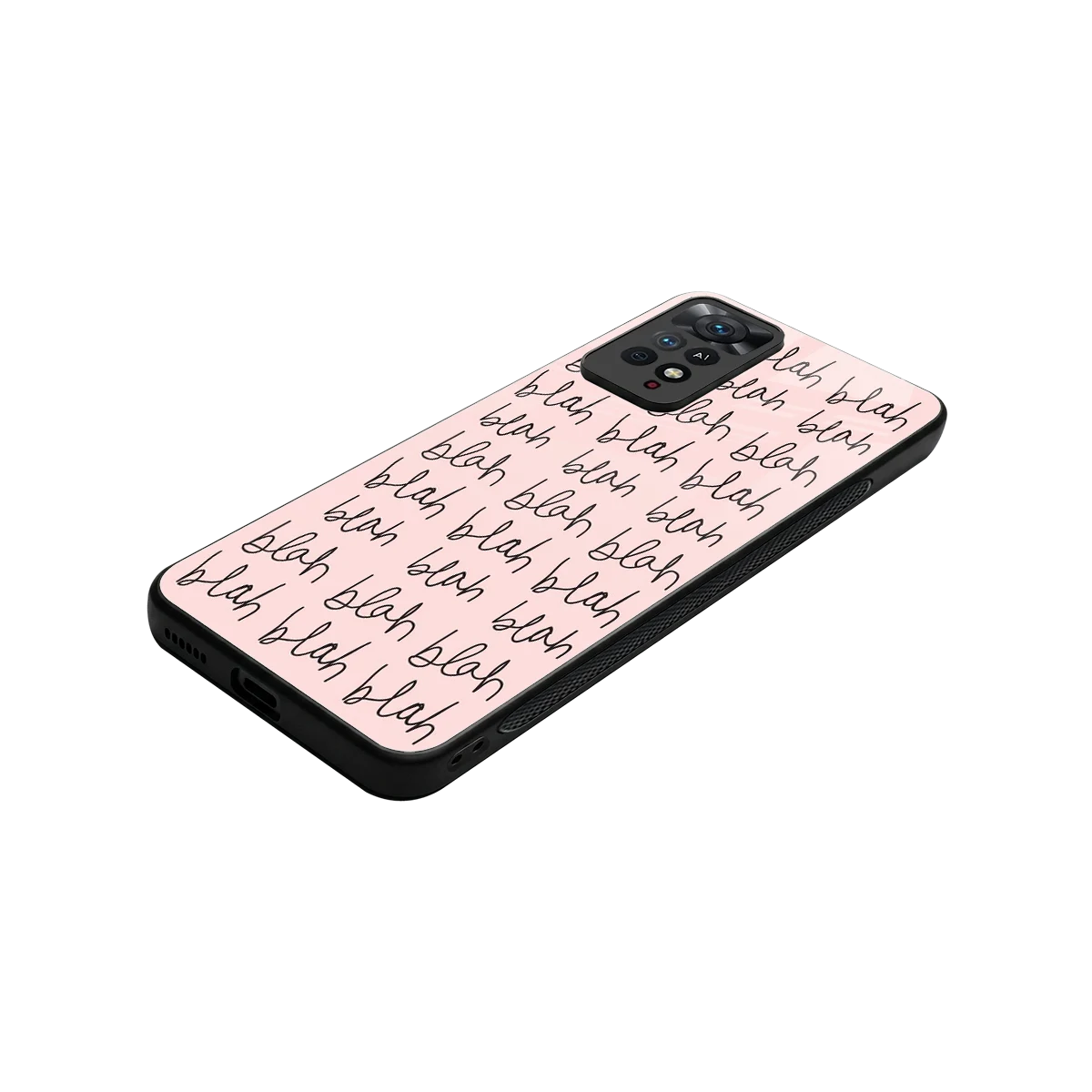Blah Blah Blah stylish phone case for redmi note 11 pro | glossy glass and slim fit
