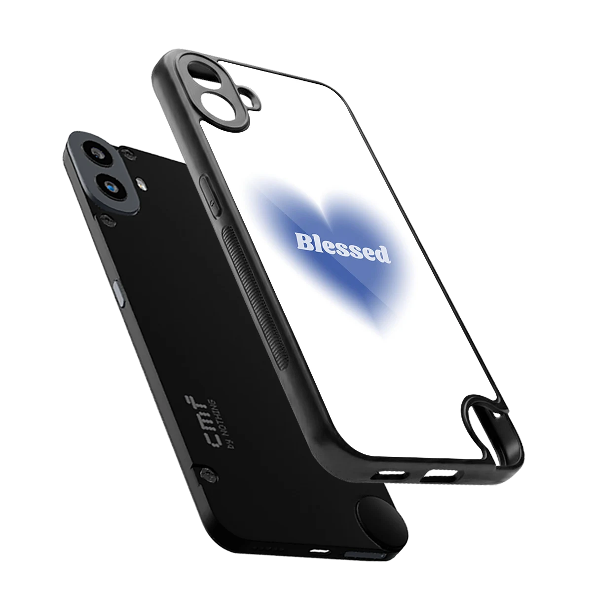 Blessed sleek cmf nothing phone 1 cover with tempered glass back and TPU edges