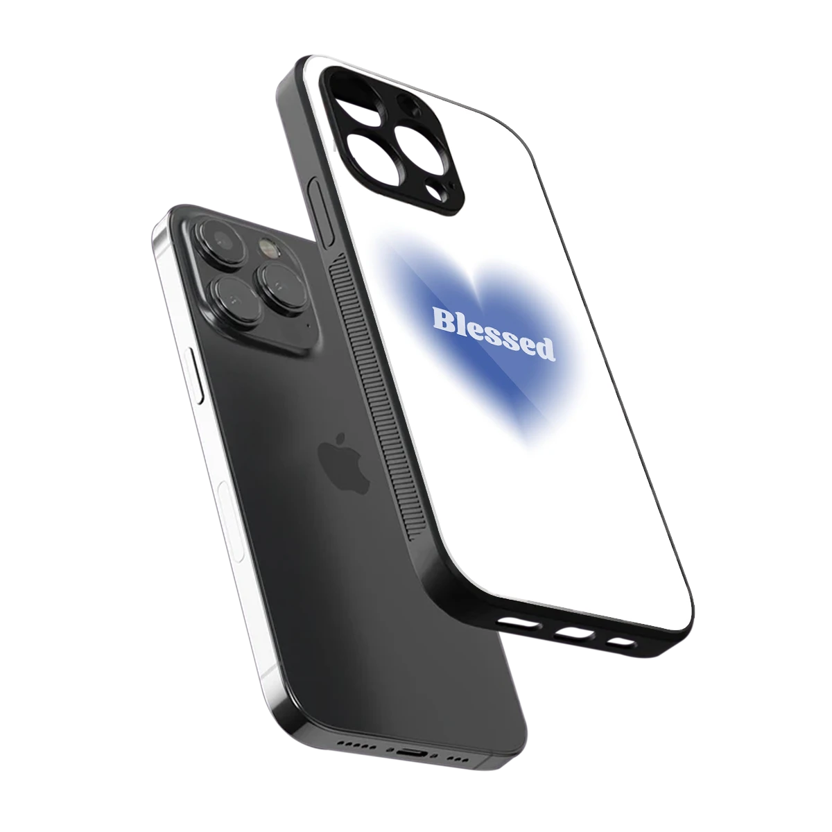 Blessed sleek iphone 13 pro cover with tempered glass back and TPU edges