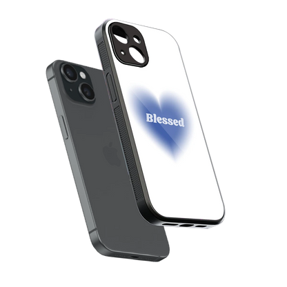Blessed sleek iphone 13 cover with tempered glass back and TPU edges