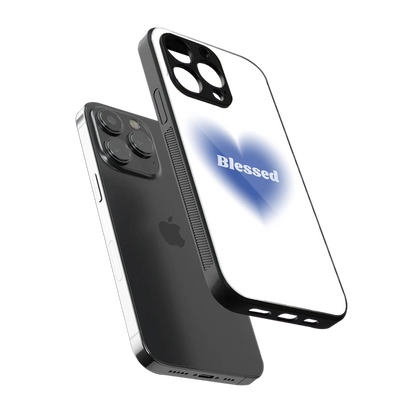 Blessed sleek iphone 15 pro max cover with tempered glass back and TPU edges