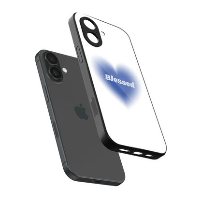 Blessed sleek iphone 17 cover with tempered glass back and TPU edges