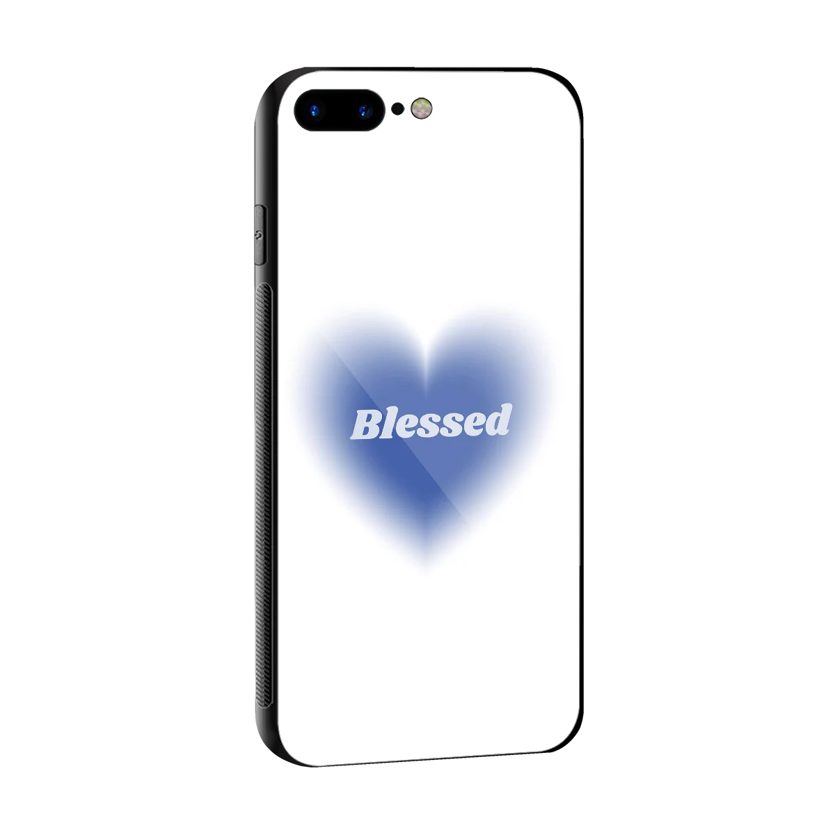 Blessed sleek iphone 8 plus cover with tempered glass back and TPU edges