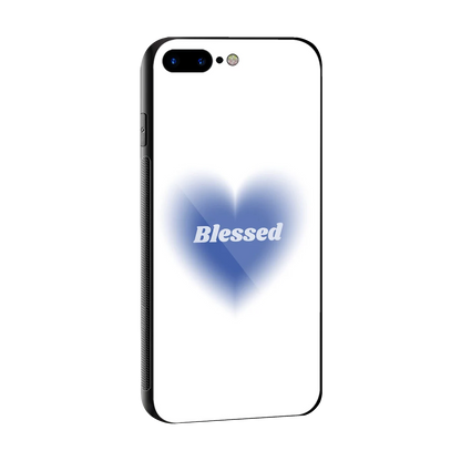 Blessed sleek iphone 8 plus cover with tempered glass back and TPU edges