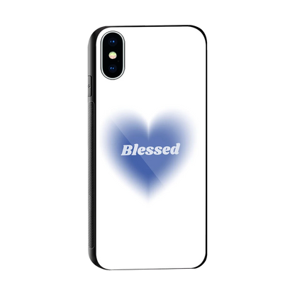 Blessed sleek iphone x cover with tempered glass back and TPU edges
