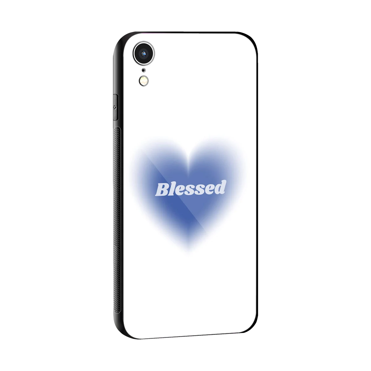Blessed sleek iphone xr cover with tempered glass back and TPU edges