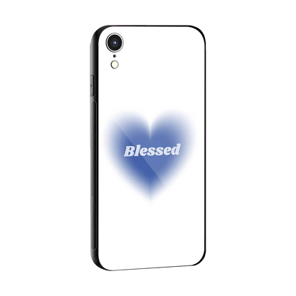 Blessed sleek iphone xr cover with tempered glass back and TPU edges