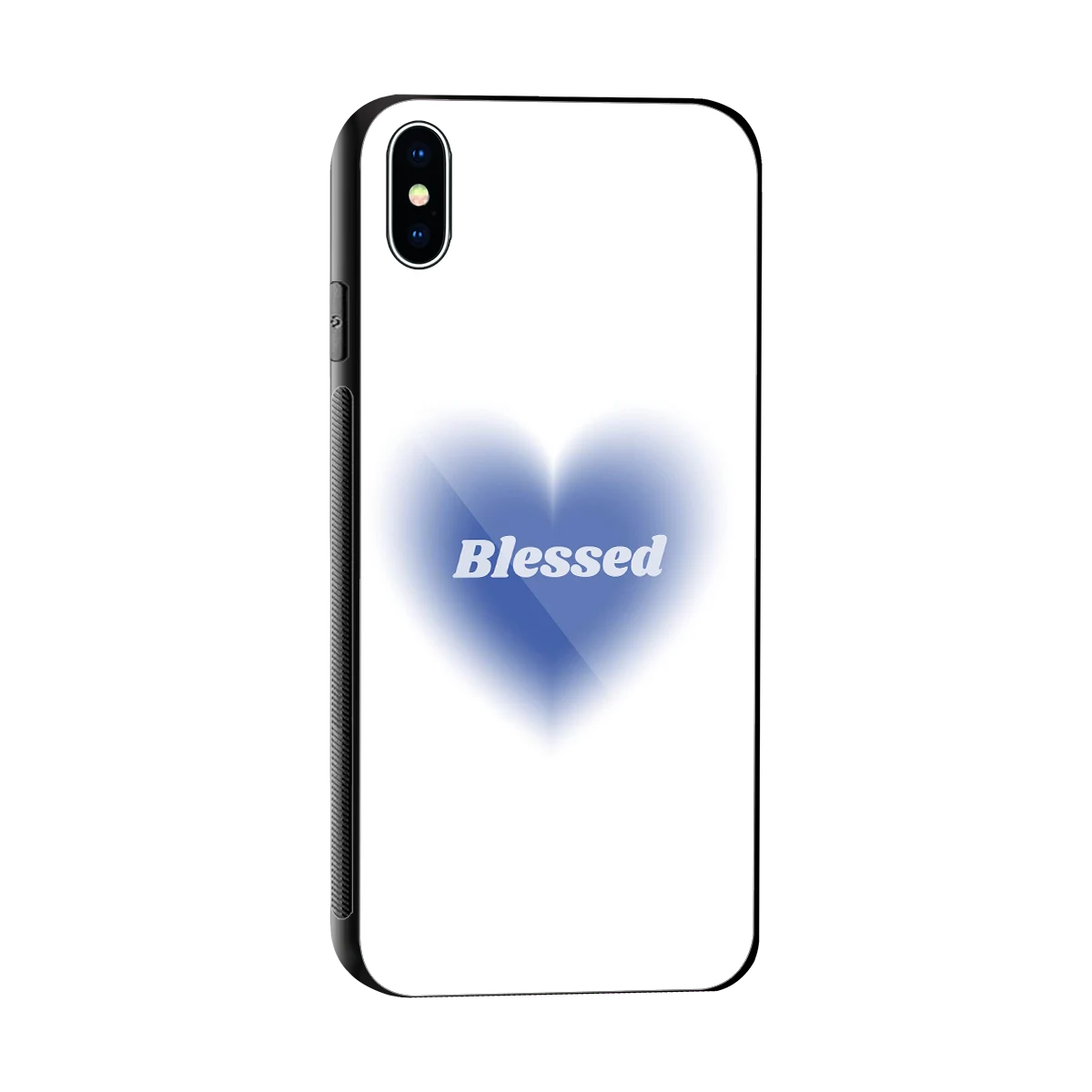 Blessed sleek iphone xs max cover with tempered glass back and TPU edges