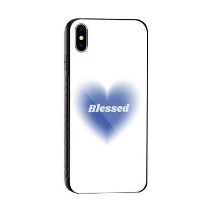 Blessed sleek iphone xs max cover with tempered glass back and TPU edges