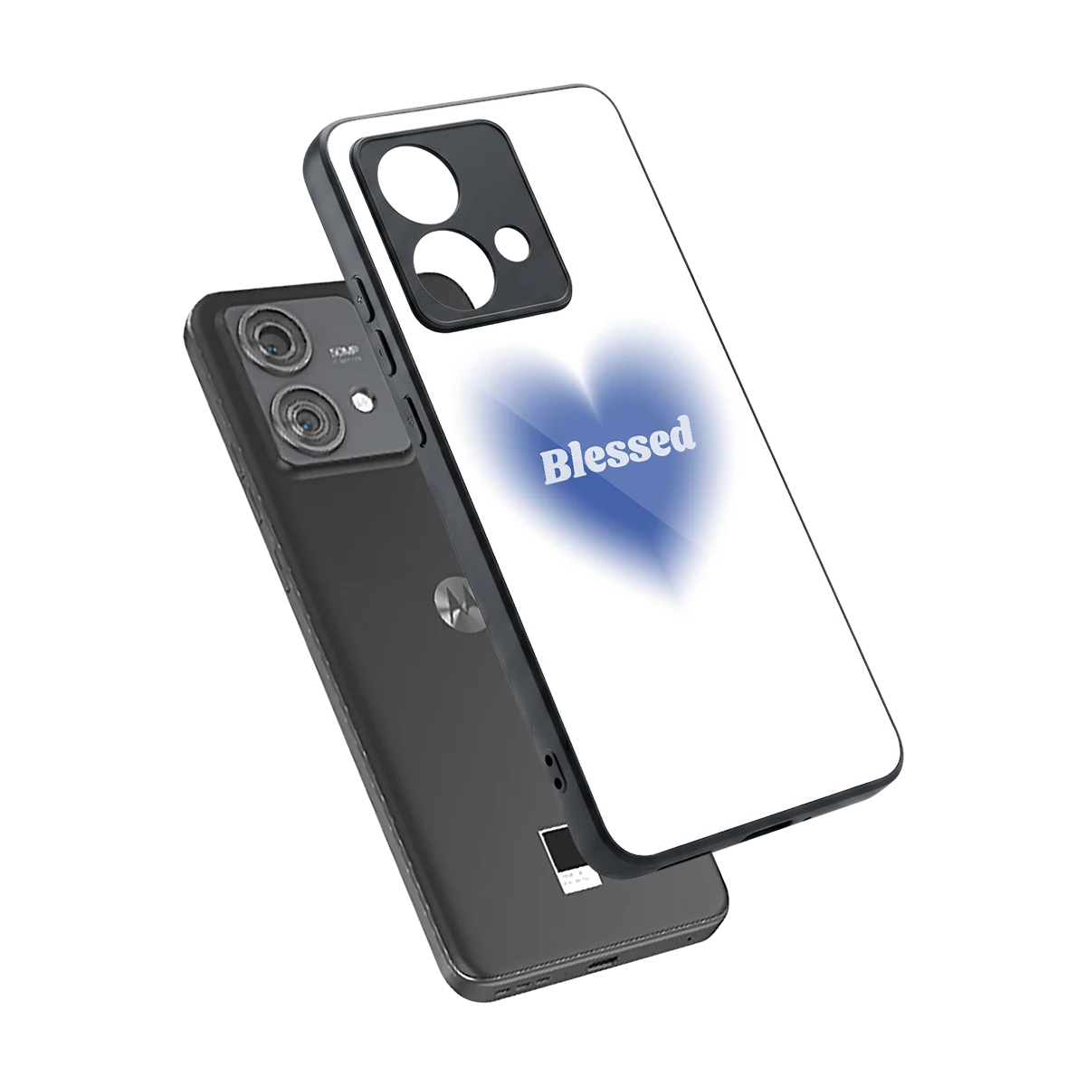 Blessed sleek motorola edge 40 neo 5g cover with tempered glass back and TPU edges