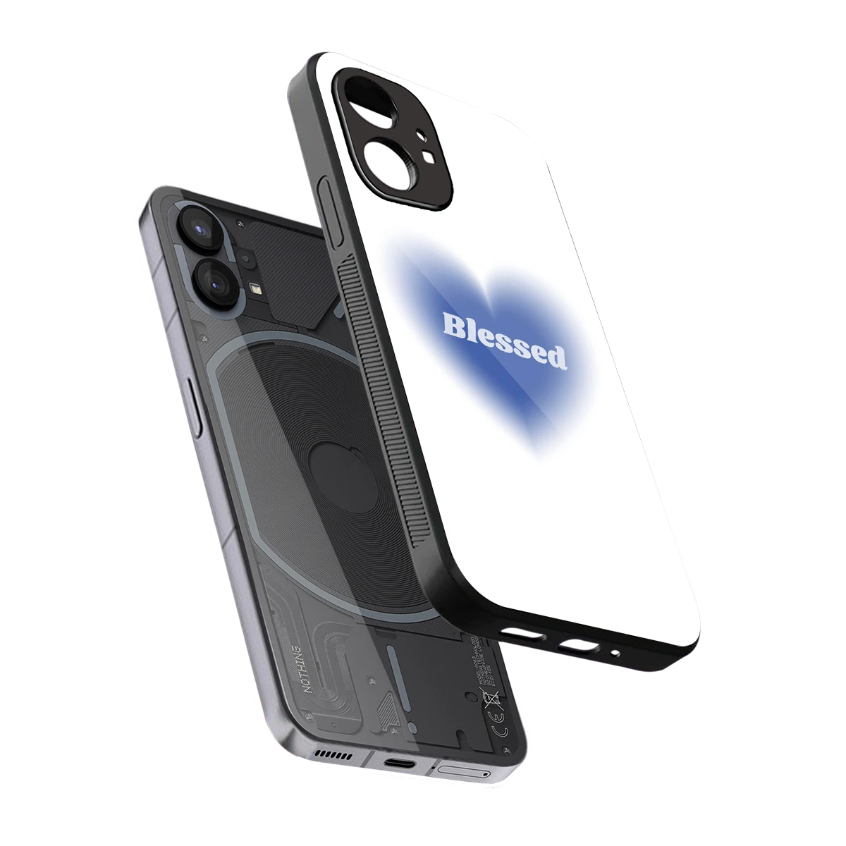 Blessed sleek nothing phone 1 cover with tempered glass back and TPU edges