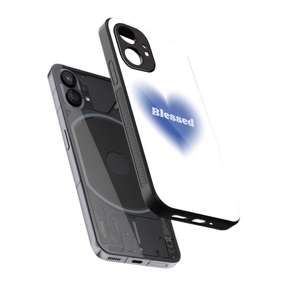 Blessed sleek nothing phone 1 cover with tempered glass back and TPU edges