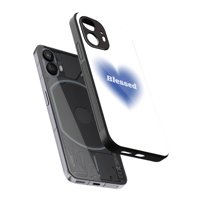 Blessed sleek nothing phone 2 cover with tempered glass back and TPU edges