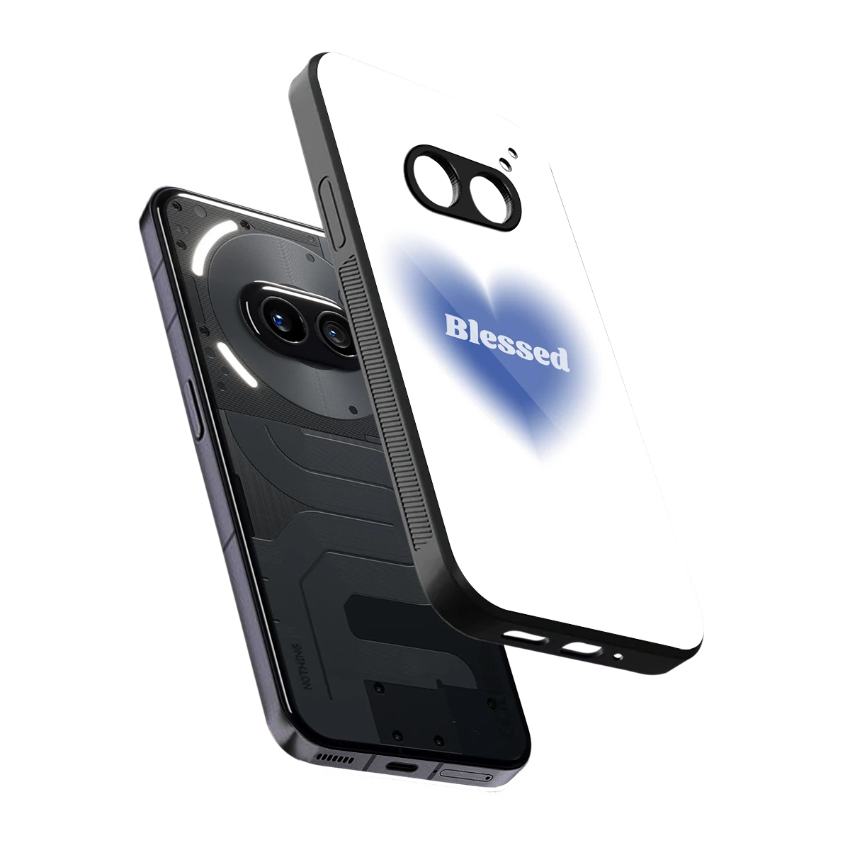 Blessed sleek nothing phone 2a cover with tempered glass back and TPU edges