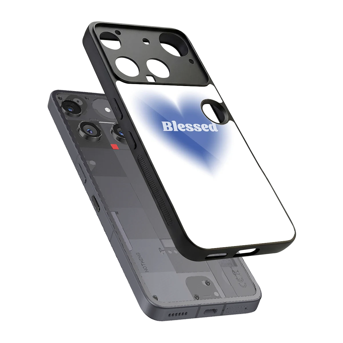 Blessed sleek nothing phone 3 cover with tempered glass back and TPU edges