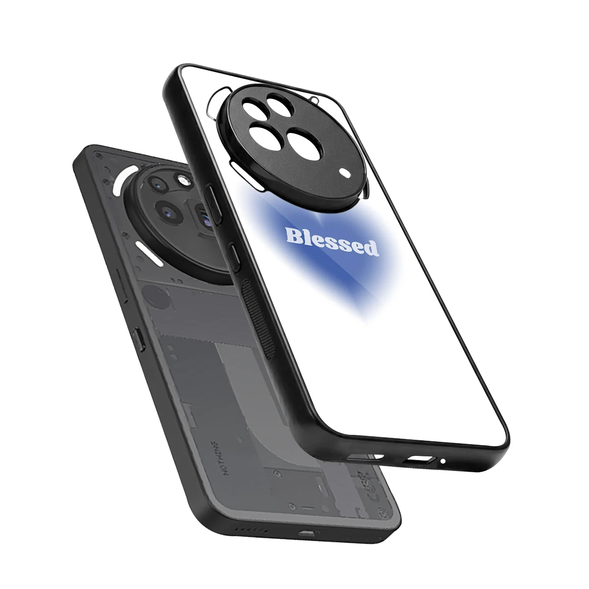 Blessed sleek nothing phone 3a pro cover with tempered glass back and TPU edges