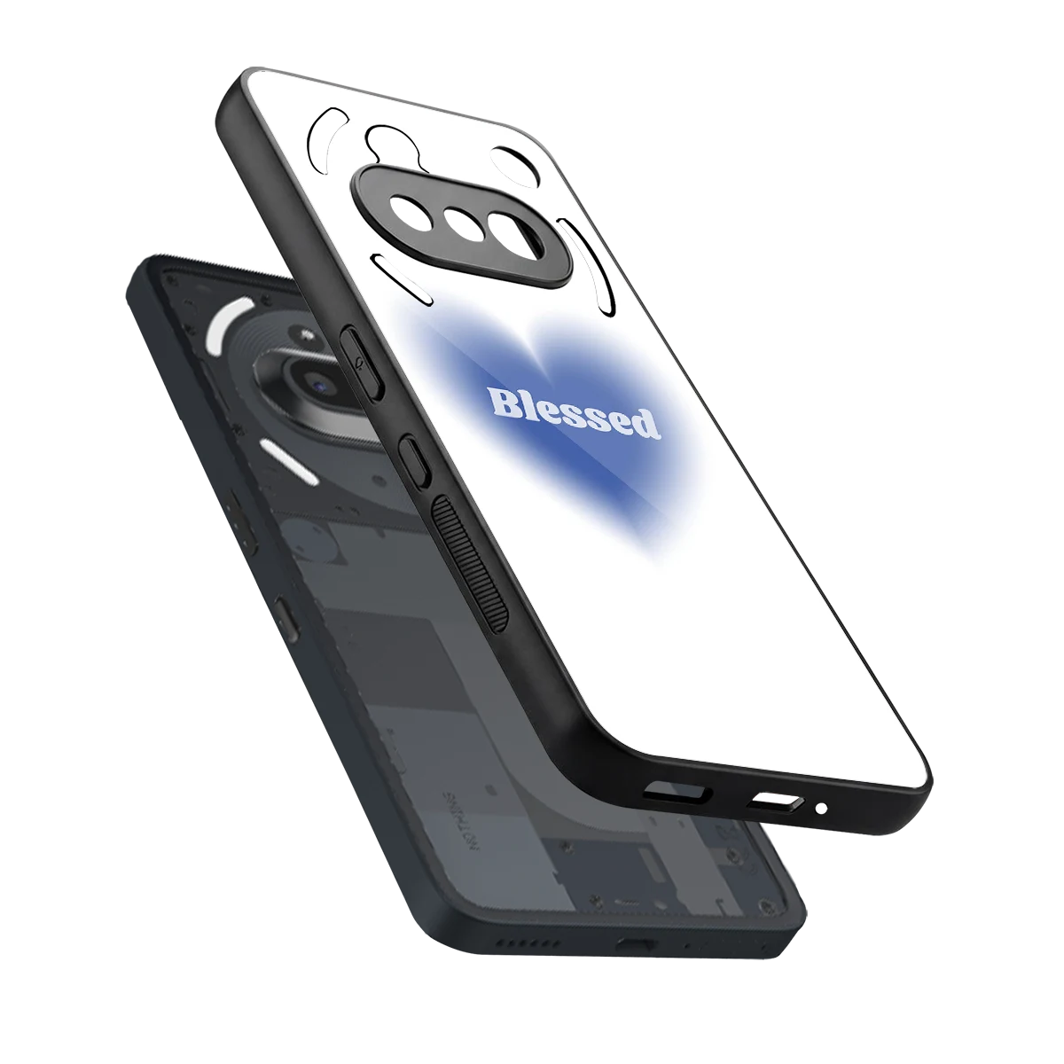 Blessed sleek nothing phone 3a cover with tempered glass back and TPU edges