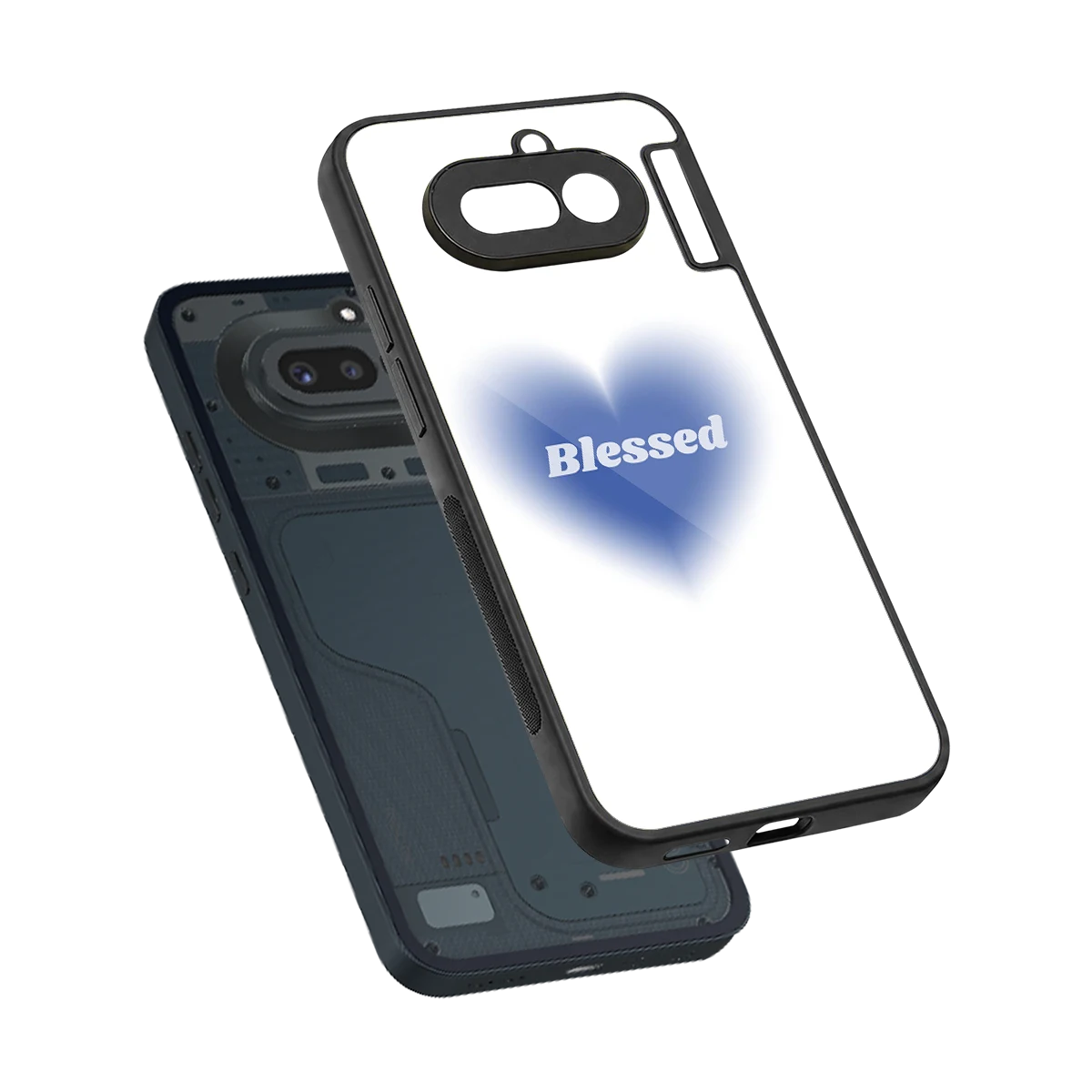 Blessed sleek nothing phone 4a cover with tempered glass back and TPU edges