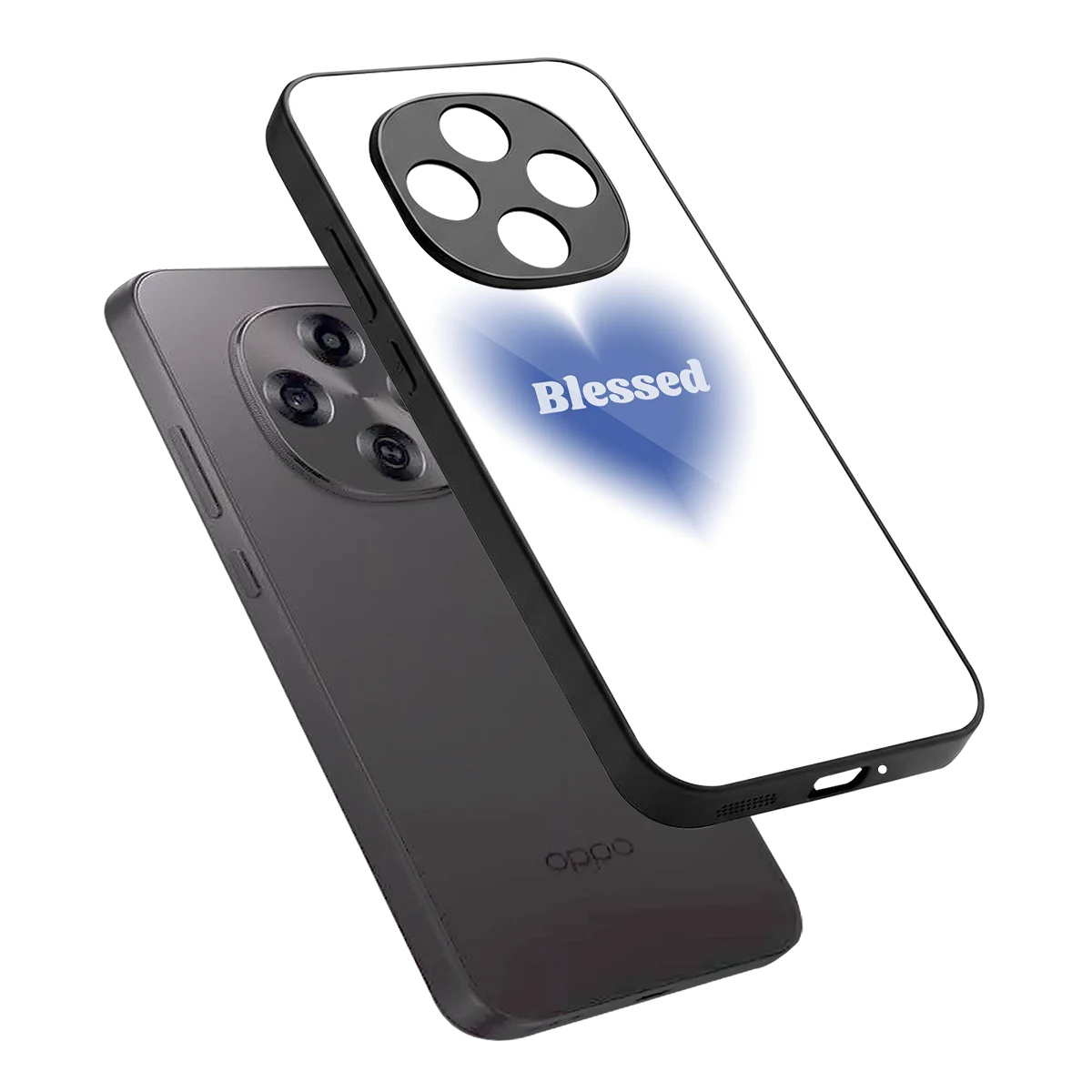 Blessed sleek oppo f31 pro 5g cover with tempered glass back and TPU edges