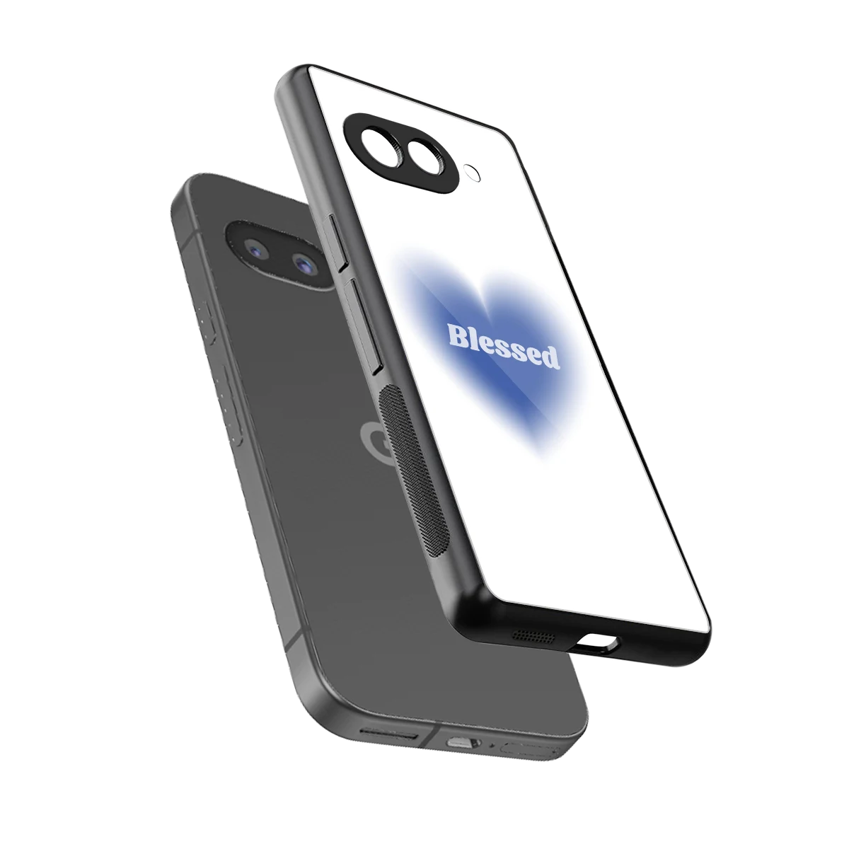 Blessed sleek google pixel 10a cover with tempered glass back and TPU edges