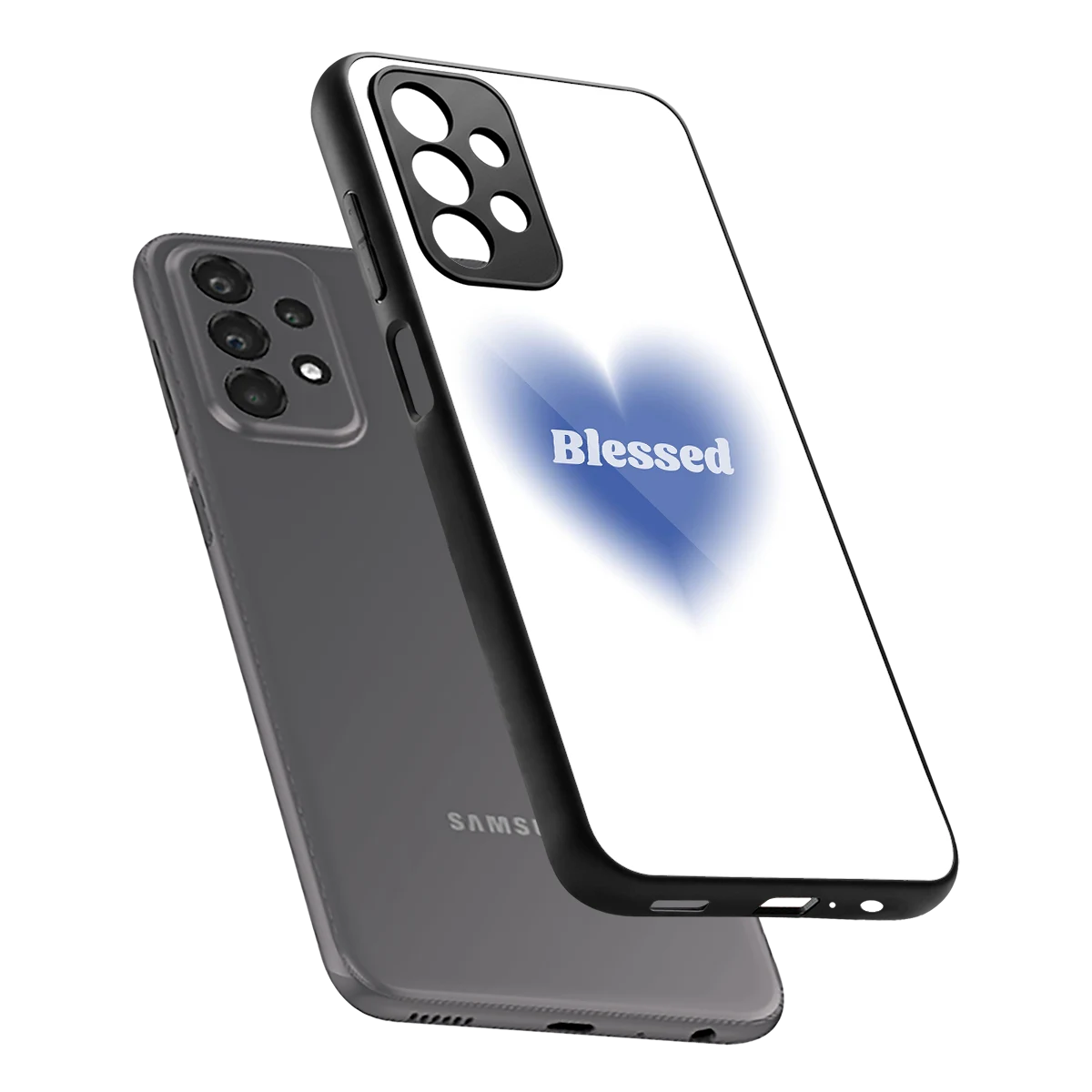 Blessed sleek samsung galaxy a23 cover with tempered glass back and TPU edges
