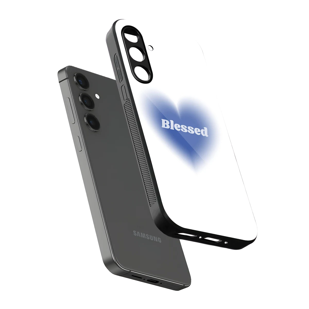 Blessed sleek samsung galaxy a55 5g cover with tempered glass back and TPU edges