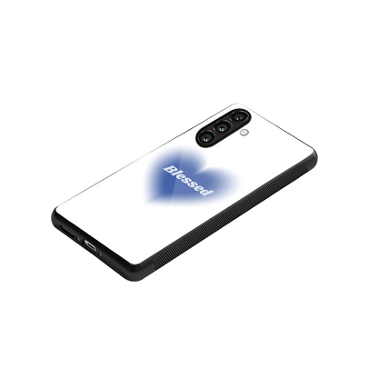 Blessed stylish phone case for samsung galaxy m35 5g | glossy glass and slim fit