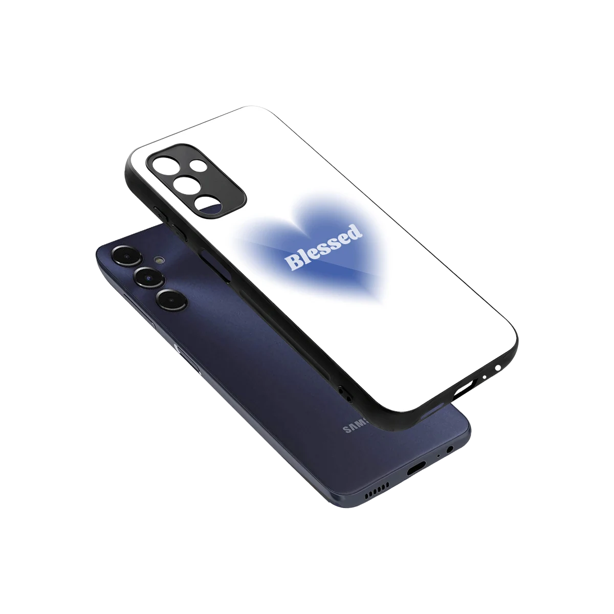Blessed sleek samsung galaxy m14 5g cover with tempered glass back and TPU edges