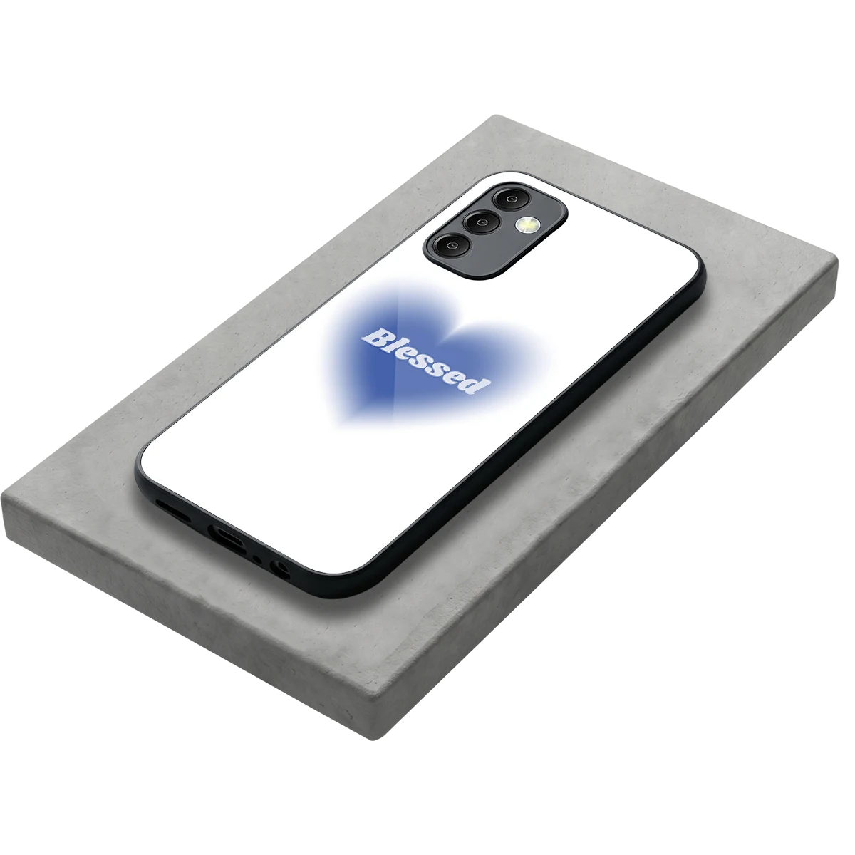 Blessed stylish phone case for samsung galaxy m14 5g | glossy glass and slim fit