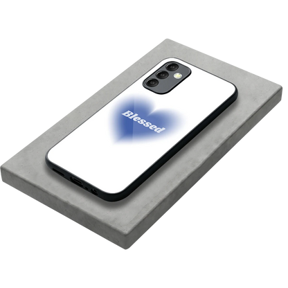 Blessed stylish phone case for samsung galaxy m14 5g | glossy glass and slim fit
