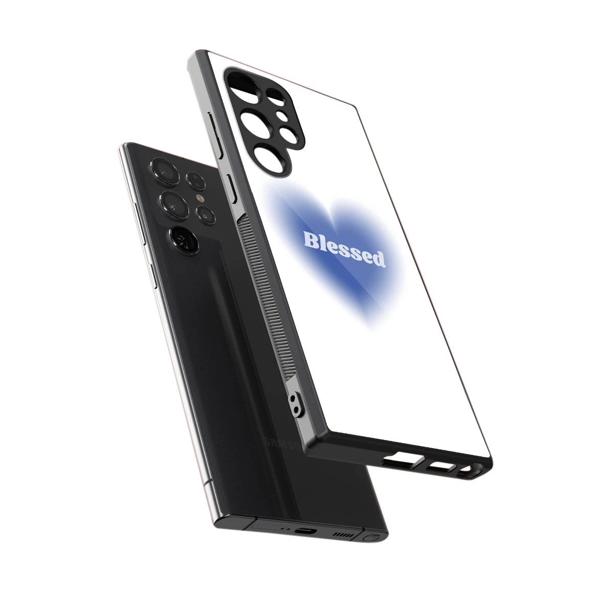 Blessed sleek samsung galaxy s23 ultra cover with tempered glass back and TPU edges