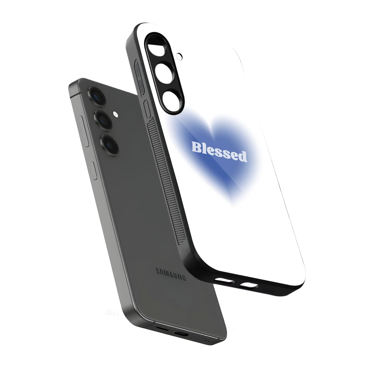 Blessed sleek samsung galaxy s24 cover with tempered glass back and TPU edges