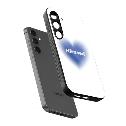 Blessed sleek samsung galaxy s24 cover with tempered glass back and TPU edges