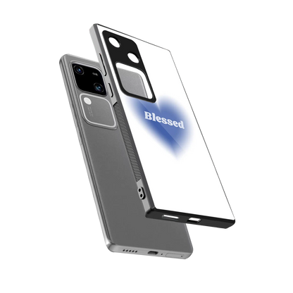 Blessed sleek vivo v30 cover with tempered glass back and TPU edges