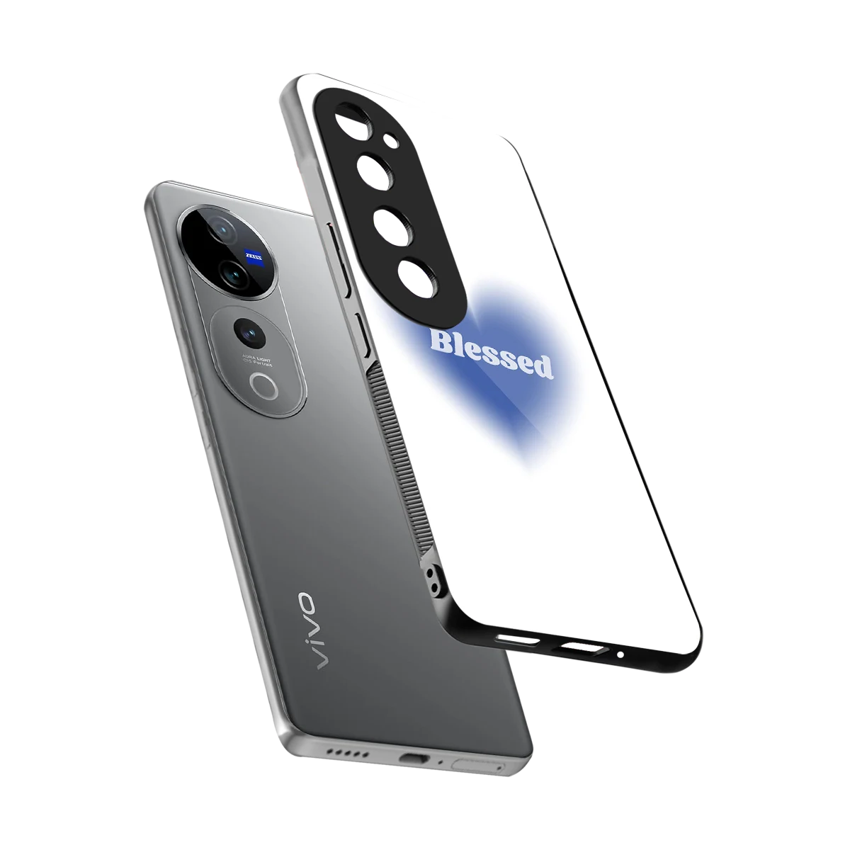 Blessed sleek vivo v40 pro cover with tempered glass back and TPU edges