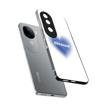 Blessed sleek vivo v40e cover with tempered glass back and TPU edges