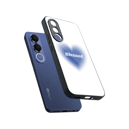 Blessed sleek vivo v70 fe cover with tempered glass back and TPU edges