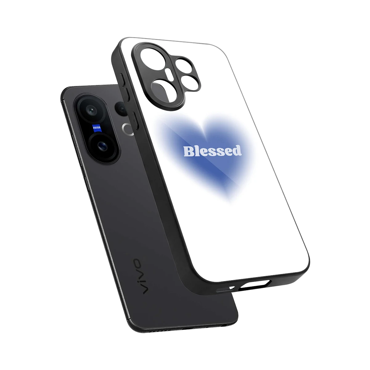 Blessed sleek vivo x200 fe cover with tempered glass back and TPU edges