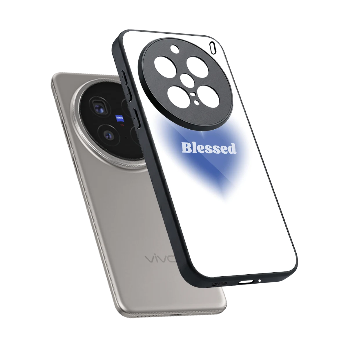 Blessed sleek vivo x200 pro cover with tempered glass back and TPU edges