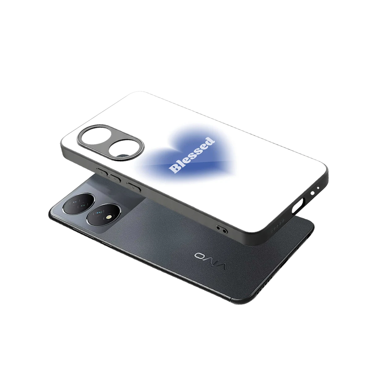 Blessed sleek Vivo-y100 cover with tempered glass back and TPU edges