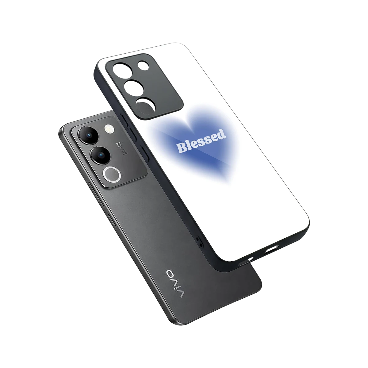Blessed sleek vivo y200 5g cover with tempered glass back and TPU edges