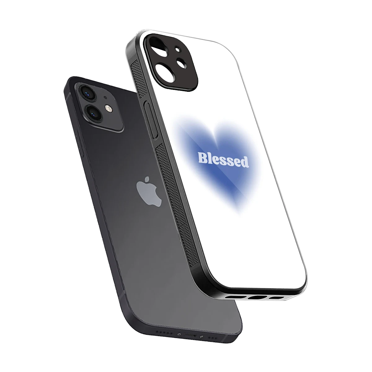 Blessed sleek iphone 12 cover with tempered glass back and TPU edges