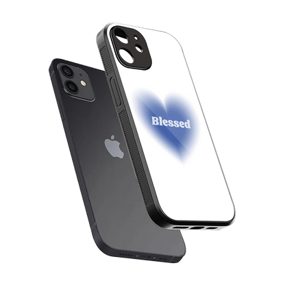 Blessed sleek iphone 12 cover with tempered glass back and TPU edges