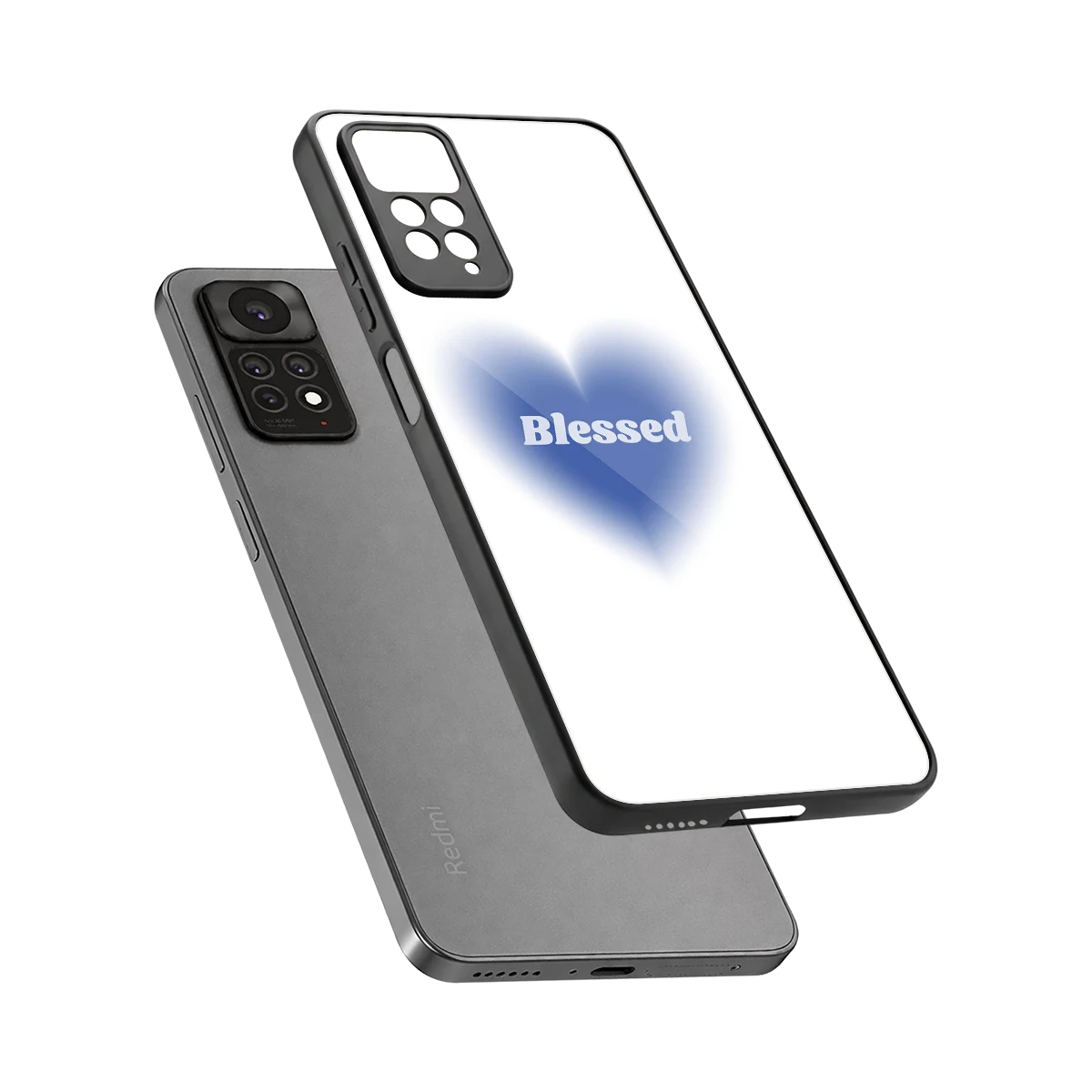 Blessed sleek redmi note 11 pro cover with tempered glass back and TPU edges