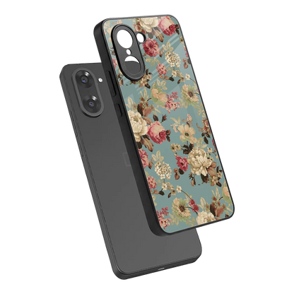 Bloom Bliss sleek oneplus nord ce5 5g cover with tempered glass back and TPU edges